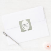 STICKER CARRÉ ÉLÉGANTE CUISINE EN CHEF À POUCE BLANC MINIMAL GRI (Enveloppe)