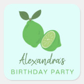 Sticker Carré Élégante fête de la chaux verte (Devant)