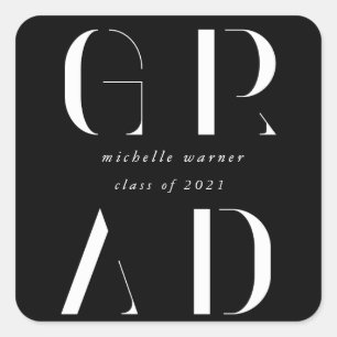 Sticker Carré élégante graduation d'écriture moderne