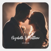 Sticker Carré Elégante mariage romantique et chic (Devant)