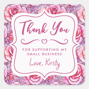 Sticker Carré Elégante rose rose Mosaïque Petite entreprise