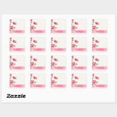 Sticker Carré Elégante Roses Roses Rose Plush Damas Blanches (Feuille)