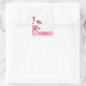 Sticker Carré Elégante Roses Roses Rose Plush Damas Blanches (Sac)