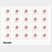 Sticker Carré Élégante sirène rose Baby shower d'étoiles de mer (Feuille)