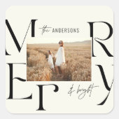 Sticker Carré Élégante typographie moderne de Noël joyeux (Devant)