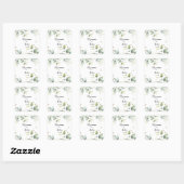 Sticker Carré Elégante Verdure or Mariage Enveloppe Phoques (Feuille)