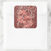 Sticker Carré Élégants et mignons vaches et étoiles de Noël (Sac)