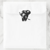Sticker Carré Élément d'art pop noir et blanc (Sac)