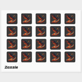 Sticker Carré Élément de tir de dragon (Feuille)