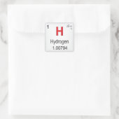 Sticker Carré Élément individuel de l'hydrogène du tableau pério (Sac)