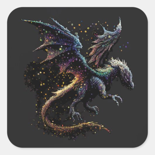 Sticker Carré élémentaire Dragon Air (Devant)