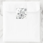 Sticker Carré éléments botaniques complexes (Sac)