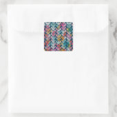 Sticker Carré Éléments décoratifs, design motif polyvalent. (Sac)