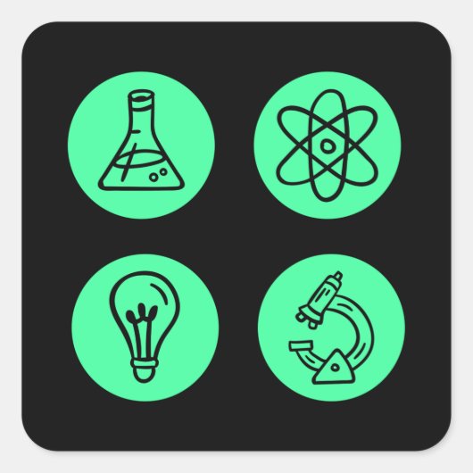 Sticker Carré Éléments scientifiques (Devant)