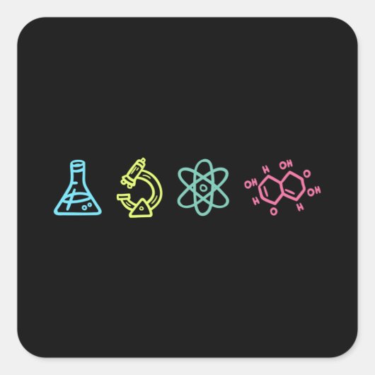 Sticker Carré Éléments scientifiques (Devant)