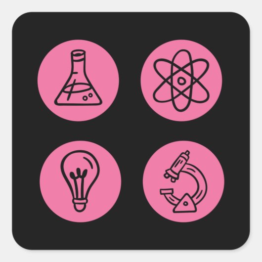 Sticker Carré Éléments scientifiques (Devant)