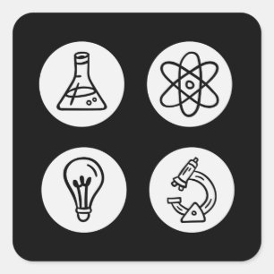 Sticker Carré Éléments scientifiques
