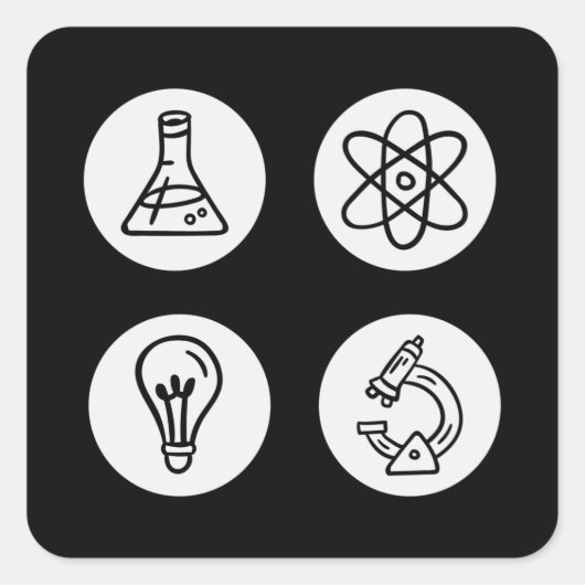 Sticker Carré Éléments scientifiques (Devant)