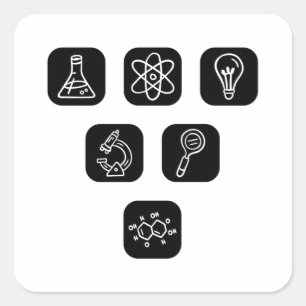 Sticker Carré Éléments scientifiques