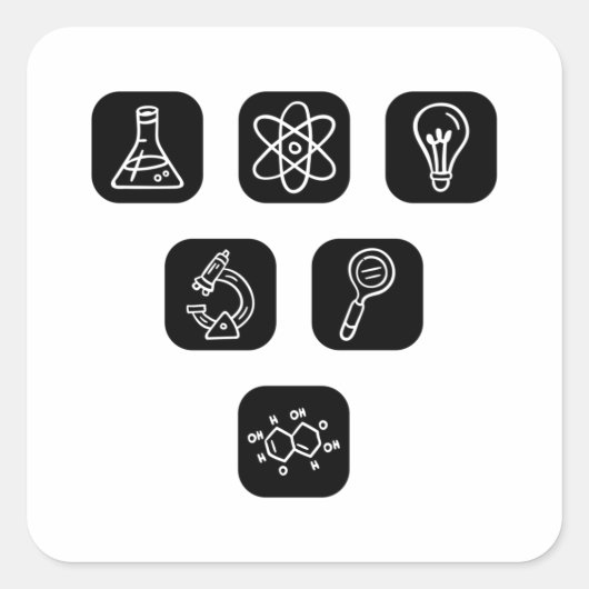Sticker Carré Éléments scientifiques (Devant)