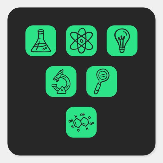 Sticker Carré Éléments scientifiques (Devant)