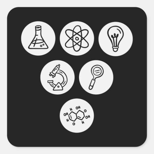 Sticker Carré Éléments scientifiques (Devant)