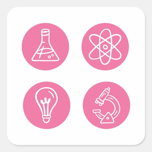 Sticker Carré Éléments scientifiques (Devant)
