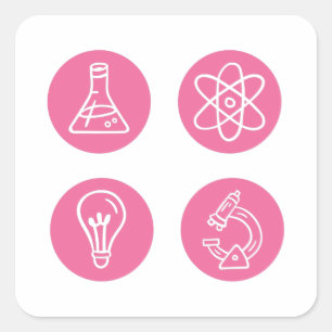 Sticker Carré Éléments scientifiques