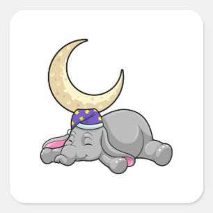 Sticker Carré Elephant