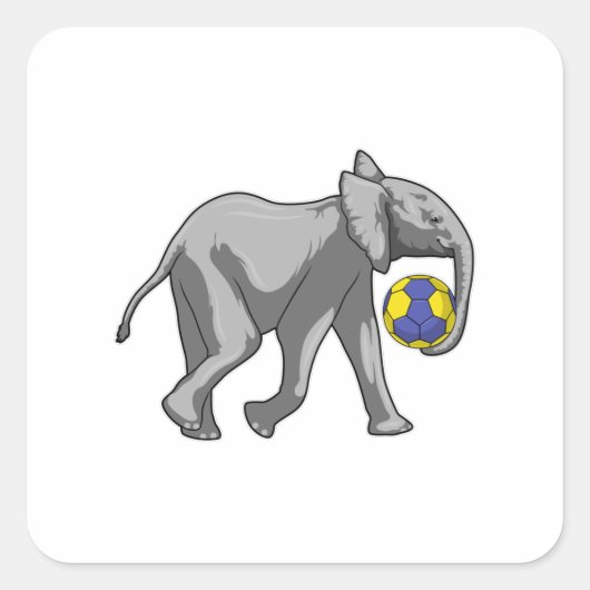 Sticker Carré Elephant à Handball Sports (Devant)