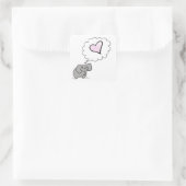 Sticker Carré Eléphant amoureux (Sac)