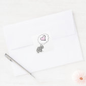 Sticker Carré Eléphant amoureux (Enveloppe)