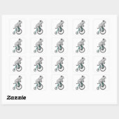Sticker Carré Eléphant au cirque avec vélo (Feuille)