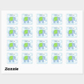 Sticker Carré Éléphant Bébé Merci (Feuille)