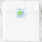 Sticker Carré Éléphant Bébé Merci (Sac)
