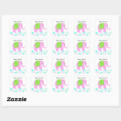 Sticker Carré Éléphant Bébé Merci (Feuille)