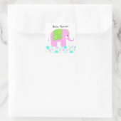 Sticker Carré Éléphant Bébé Merci (Sac)