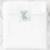 Sticker Carré Eléphant Bébé mignon avec oreilles bleues Boy Stat (Sac)