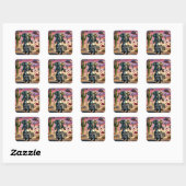 Sticker Carré Elephant Biker Surreal Desert Ride (Feuille)