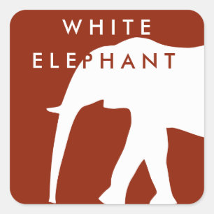 Sticker Carré Eléphant blanc moderne Vacances