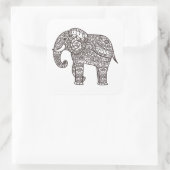 Sticker Carré Eléphant de style décoratif (Sac)
