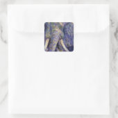 Sticker Carré éléphant en mosaïque (Sac)