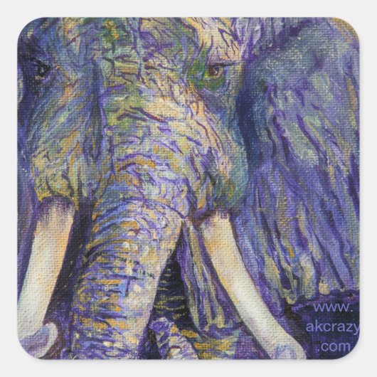 Sticker Carré éléphant en mosaïque (Devant)