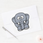 STICKER CARRÉ ÉLÉPHANT GRIS (Enveloppe)
