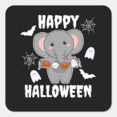 Sticker Carré Elephant Happy Halloween (Devant)