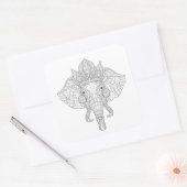 Sticker Carré Elephant Head Zendoodle (Enveloppe)