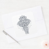 Sticker Carré Eléphant inspiré (Enveloppe)