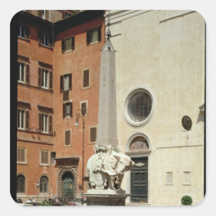 Sticker Carré Éléphant soutenant un obélisque égyptien, 1667