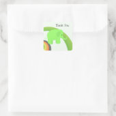 Sticker Carré Éléphant Vert Citron Merci (Sac)