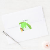 Sticker Carré Éléphant Vert Citron Merci (Enveloppe)